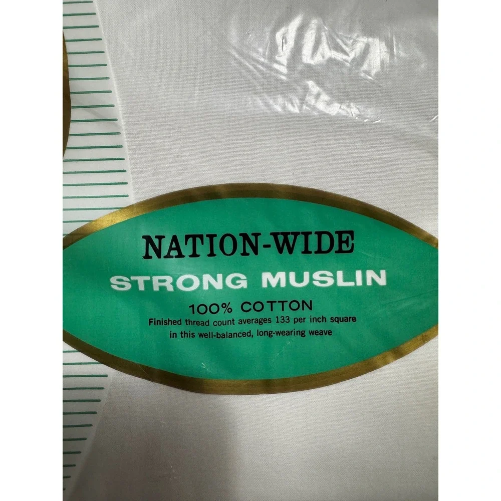 Vtg Penney's Nation-Wide Strong Muslin White Double Flat Sheet 100% Cotton NOS